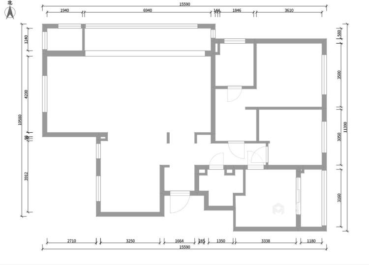 128平金科江海湖现代风格-业主需求&原始结构图