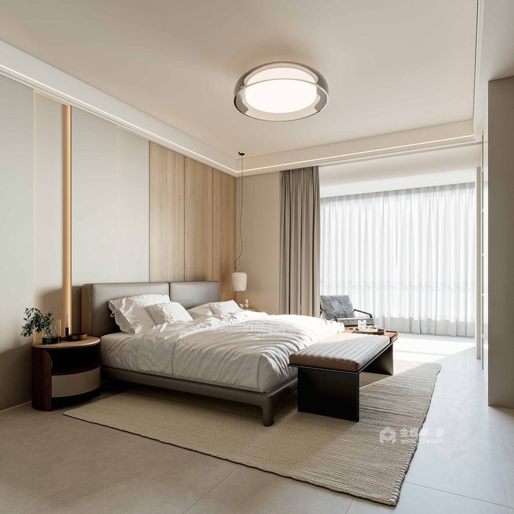 201平中京坊现代风格-卧室效果图及设计说明