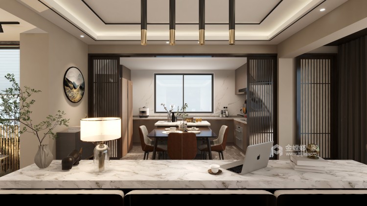 128平金科江海湖现代风格-餐厅效果图及设计说明