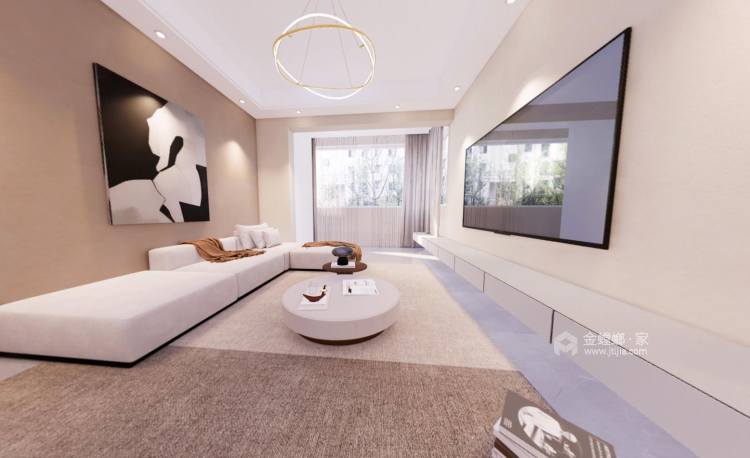 95平碧桂园天悦现代风格-客厅效果图及设计说明