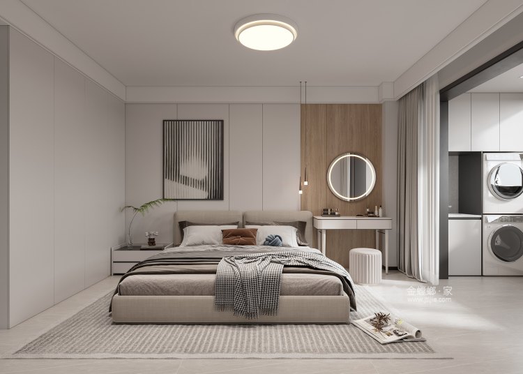 109平许苑小区现代风格-灰色碰撞-卧室效果图及设计说明