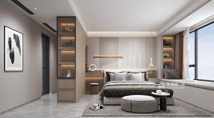 130平美好书苑新中式风格-卧室效果图及设计说明