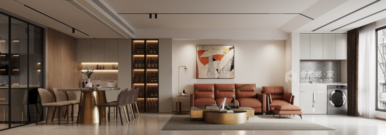 175平建发悦江南现代风格-客厅效果图及设计说明