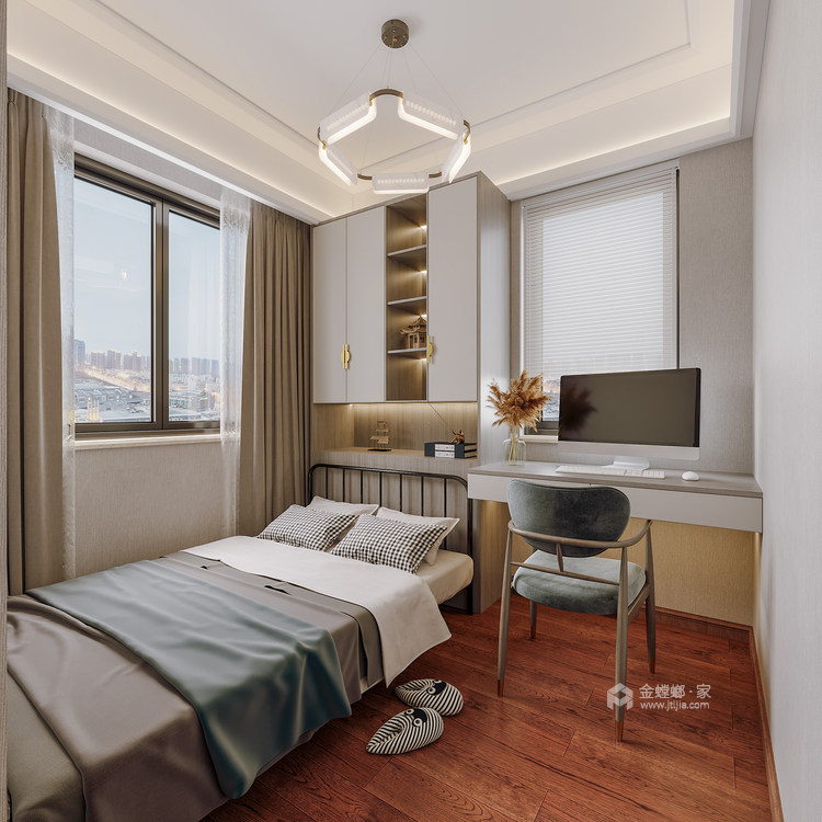 140平中房颐园中式风格-卧室效果图及设计说明