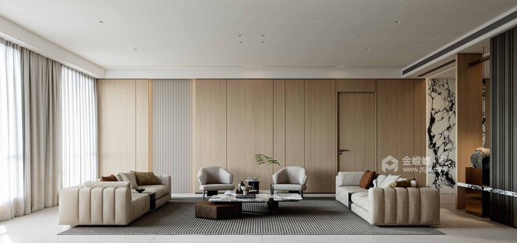 192平紫楹台现代风格-客厅效果图及设计说明