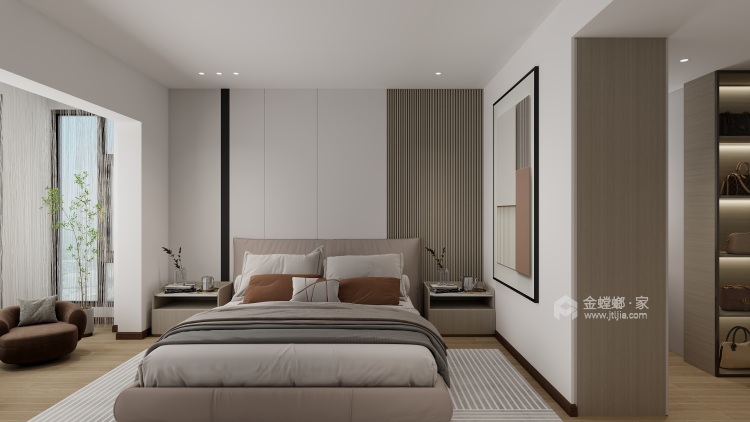 157平金科江湖海现代风格-卧室效果图及设计说明