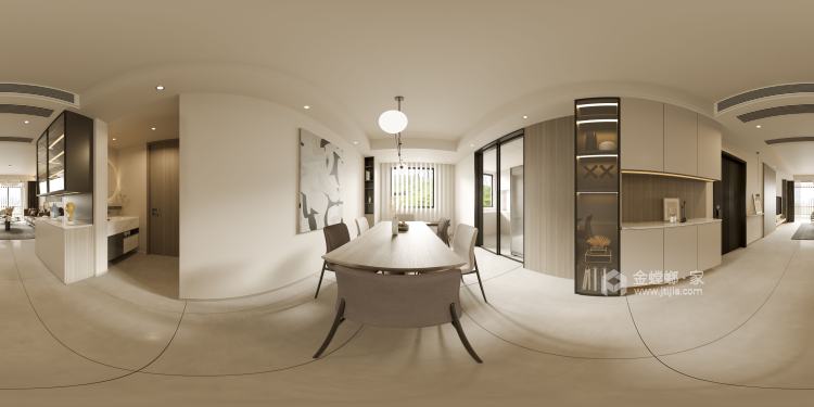 128平爱家尚城现代风格-高品质的三口之家-餐厅效果图及设计说明