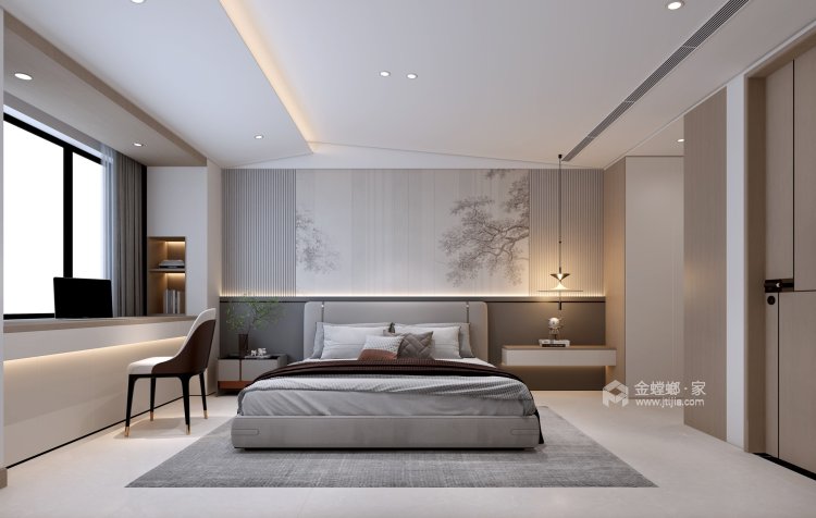 156平中建观湖景园现代风格-卧室效果图及设计说明