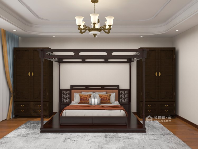 378平逸翠园新中式风格-卧室效果图及设计说明