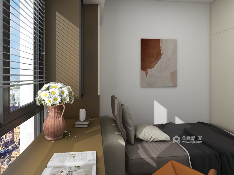 80平金澜湾现代风格-简单不失优雅感-卧室效果图及设计说明