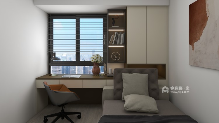80平金澜湾现代风格-简单不失优雅感-卧室效果图及设计说明