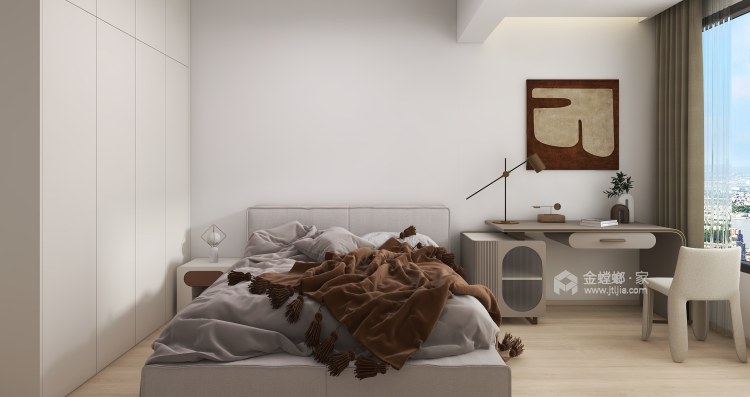 160平城投广场现代风格-让你回归生活最纯粹的样子-卧室效果图及设计说明