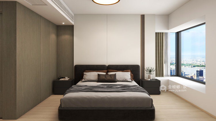 160平城投广场现代风格-让你回归生活最纯粹的样子-卧室效果图及设计说明