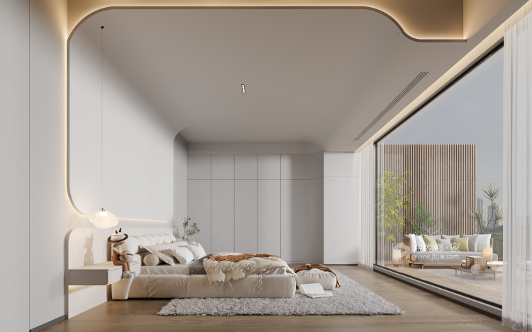 300平颐和公馆现代风格-卧室效果图及设计说明
