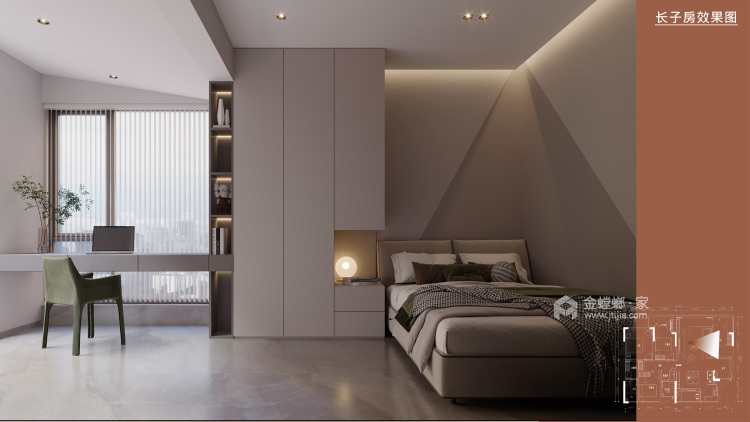 125平云著现代轻奢风格-卧室效果图及设计说明