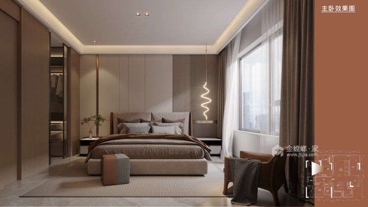 125平云著现代轻奢风格-卧室效果图及设计说明