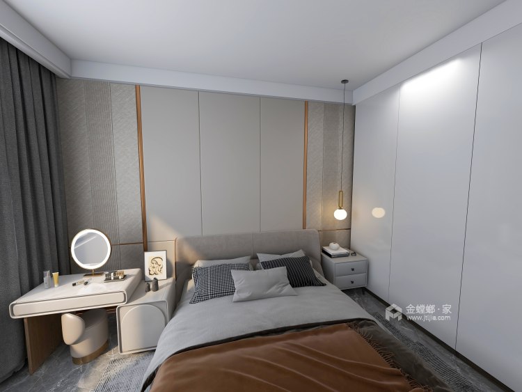 142平置地上河苑现代风格-卧室效果图及设计说明