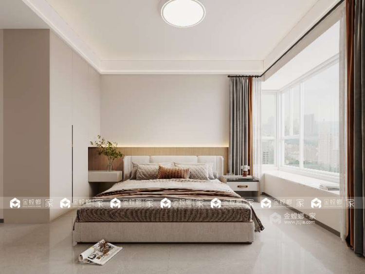 128平公园印象苑现代风格-卧室效果图及设计说明