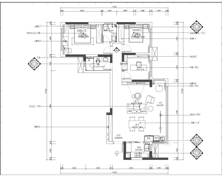 113平翡翠堂新中式风格-业主需求&原始结构图