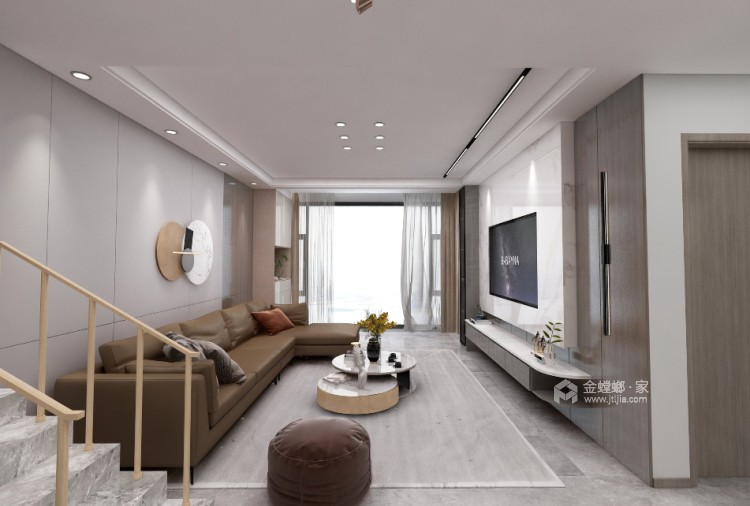 125平江山美邸现代风格-客厅效果图及设计说明