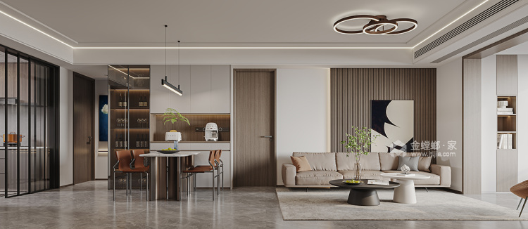 142平时代天荟现代风格-期待中的家-客厅效果图及设计说明