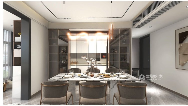 173平华侨城天鹅堡现代风格-餐厅效果图及设计说明