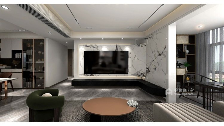 173平华侨城天鹅堡现代风格-客厅效果图及设计说明