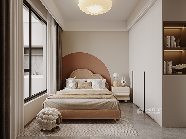 136平琴岛一号现代风格-喧嚣中的一抹静谧-卧室效果图及设计说明