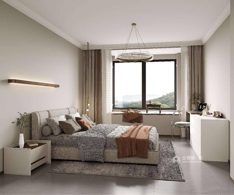 130平星联安郡现代风格-卧室效果图及设计说明