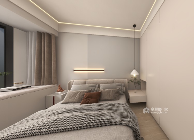 110平中绿康桥现代风格-卧室效果图及设计说明