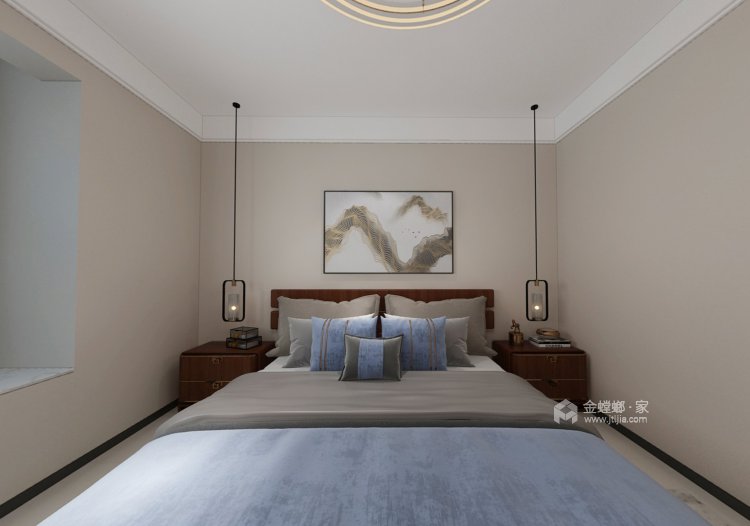 170平名门紫园乐园新中式风格-卧室效果图及设计说明