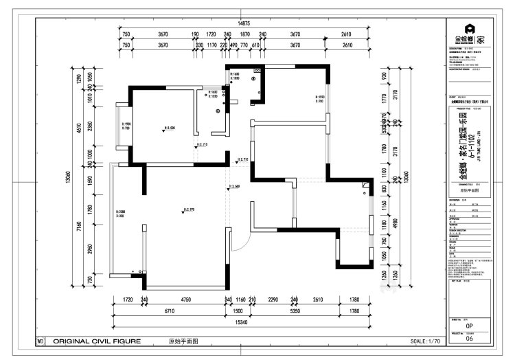 170平名门紫园乐园新中式风格-业主需求&原始结构图