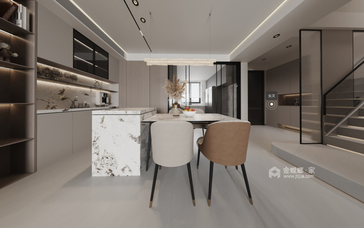 175平建发悦江南现代风格-餐厅效果图及设计说明
