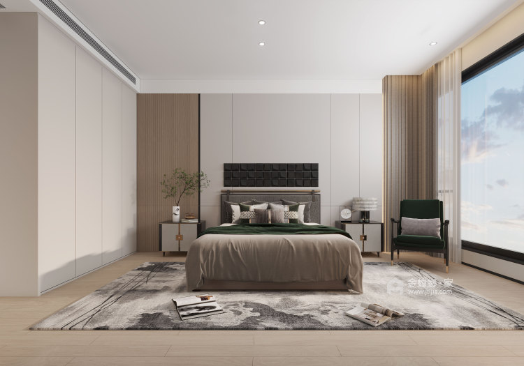 280平九房别墅现代风格-卧室效果图及设计说明