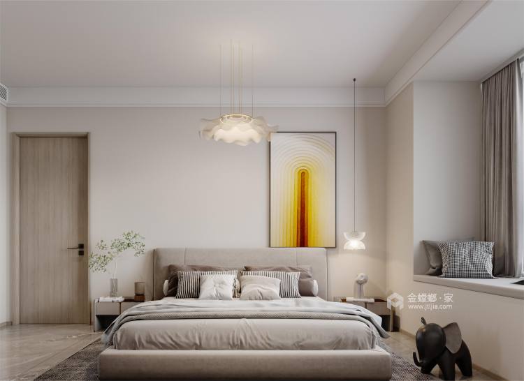 建业世和府145平现代原木风格-卧室效果图及设计说明