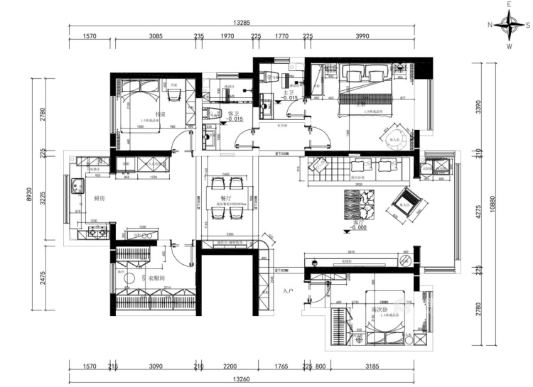 150平翰林琴苑现代风格-平面设计图及设计说明