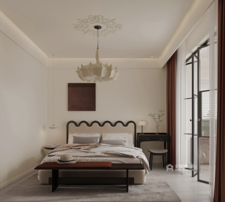 154平翡翠堂法式法式奶油风-卧室效果图及设计说明