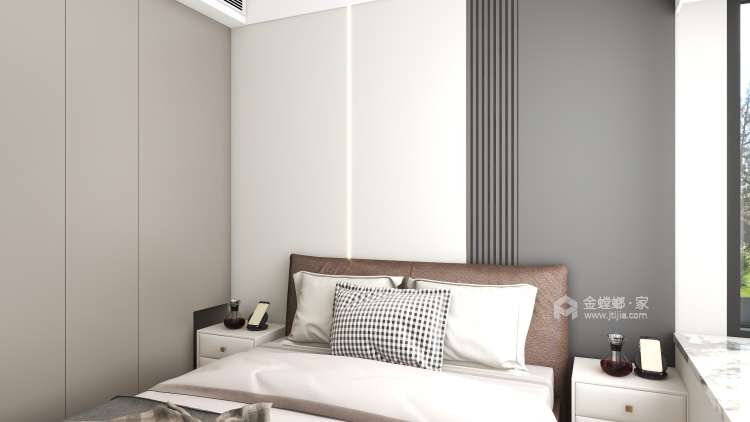 110㎡静安公馆现代风格-卧室效果图及设计说明