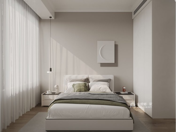 98平金域华庭现代风格-卧室效果图及设计说明