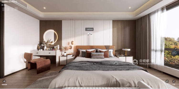330平富海金港湾现代简约风-卧室效果图及设计说明
