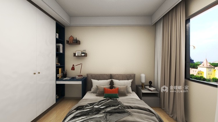 135平大学路1号现代风格-卧室效果图及设计说明