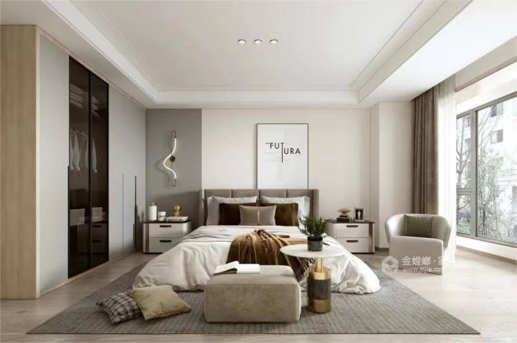 140平恒大棕榈岛现代风格-卧室效果图及设计说明