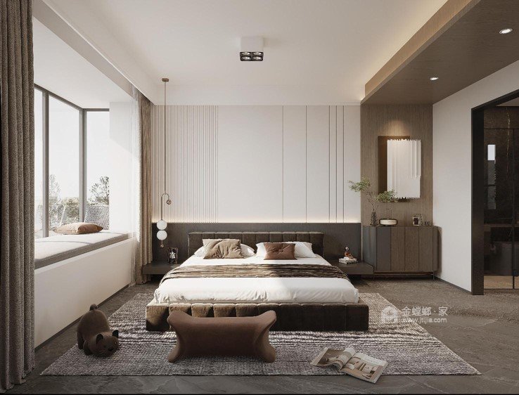 140平保利天汇现代极简风格-卧室效果图及设计说明
