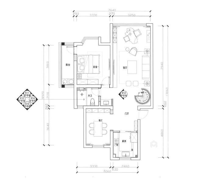 145平世纪花园北欧风格-平面设计图及设计说明
