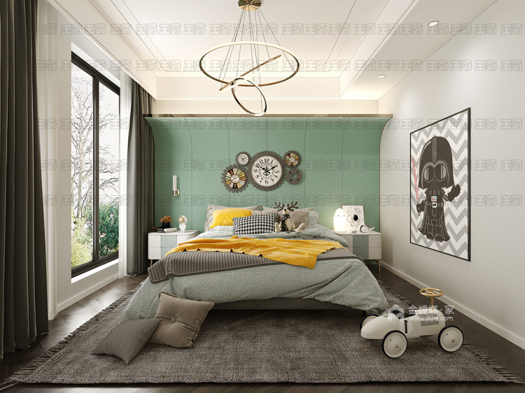 380平康帝庄园现代风格-卧室效果图及设计说明