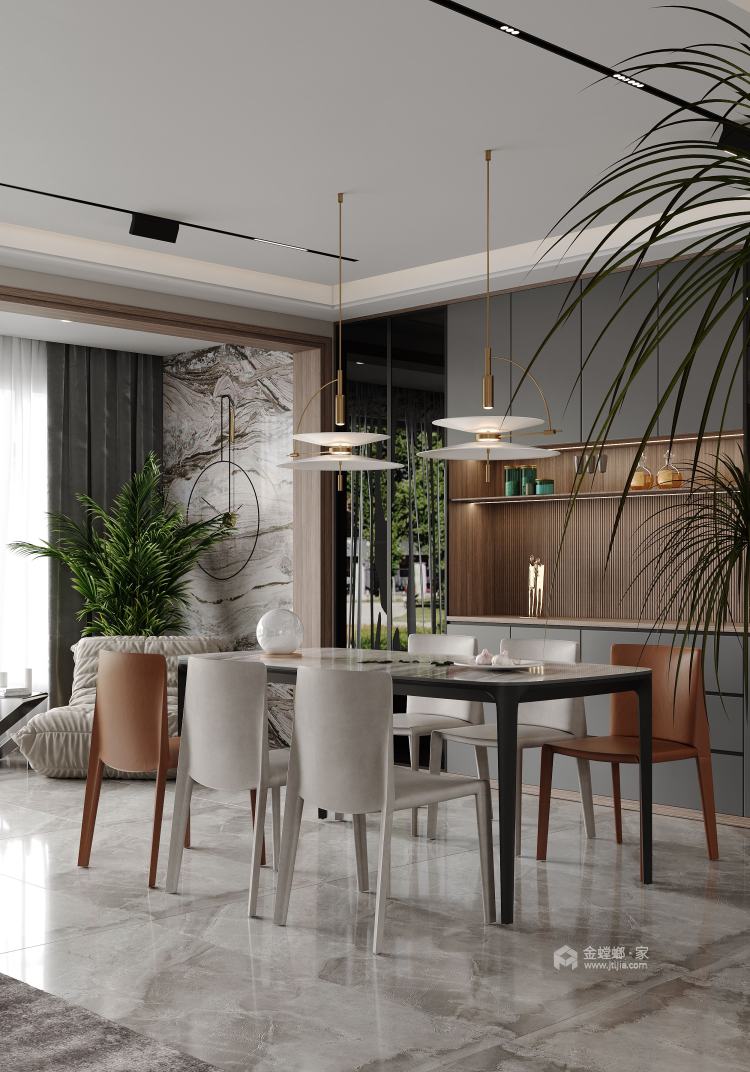 180平和雍锦园现代风格-餐厅效果图及设计说明