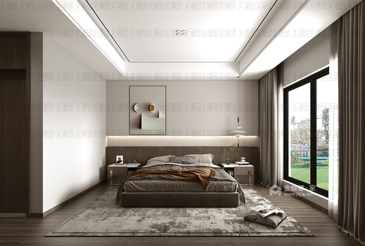380平康帝庄园现代风格-卧室效果图及设计说明