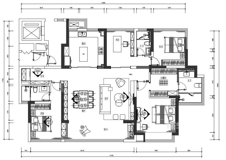 180平和雍锦园现代风格-平面设计图及设计说明