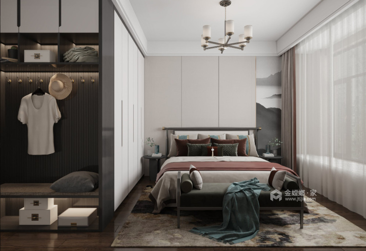 215平东麟府新中式风格-卧室效果图及设计说明
