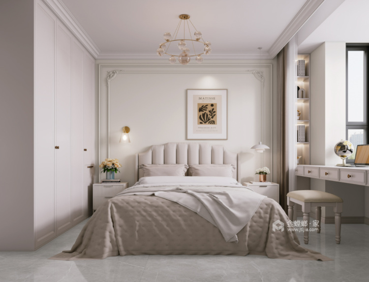 148平九筑台法式轻奢风格-卧室效果图及设计说明